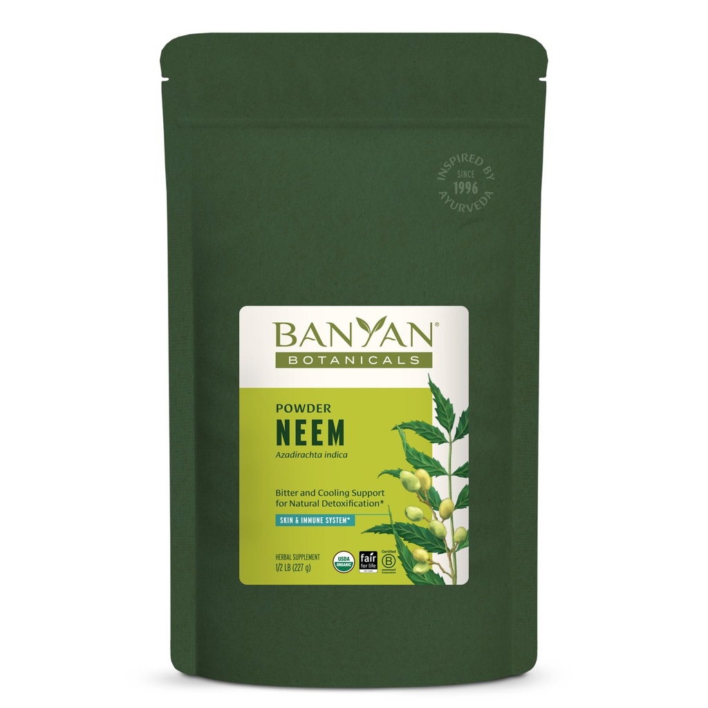 Banyan Botaniks Neem Toz - Organik Azadirachta Indica - Sağlıklı Cilt ve Kan Için Herb - 1/2 lb - Life Sustainable Sourced Non-G Vegan