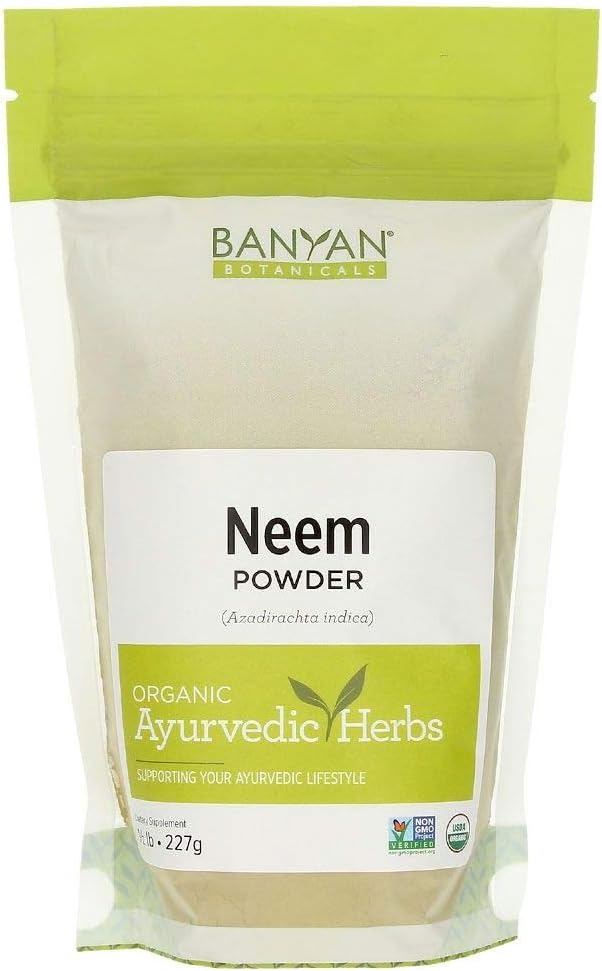 Banyan Botaniks Neem Toz - Organik Azadirachta Indica - Sağlıklı Cilt ve Kan Için Herb - 1/2 lb - Life Sustainable Sourced Non-G Vegan
