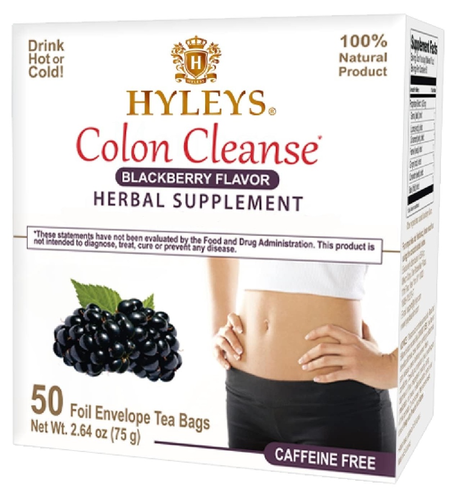 Hyleys Colon Cleanse Tea Blackberry Flavor - 50 Çay Çanta (6 Pack - 300 Tea Bag Total)