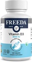 FREEDA Vitamin D3-3000 IU - Pure High Potency Kosher Supplement Tabletler - Bone and Muscle Health,dis Abors, Immune Support for Men and Women* - 100 Tiny Tabletler