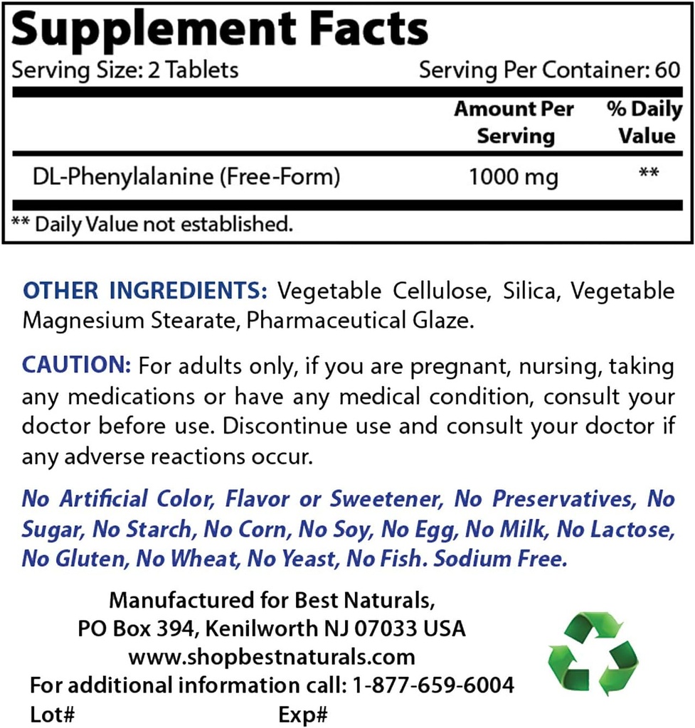 En İyi Doğallar DLPA 500 mg & Oksit Magnezyum 500 mg