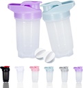 Shaker Şişe Protein Shakes Cup ve 10Ounce/300ML Shaker-Bottle with Whisk Balls, Protein Shaker- Şişes Set, Non-BPA plastik (Bule+Purple(2))))