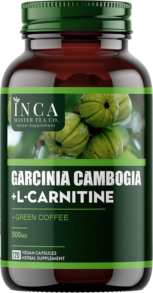 INCA MASTER TESTERA - 1600 mg Garcinia Cambogia & L-Carnitine Kompleksi - Kadınlar ve Erkekler için Belly Fat Burner - 120 Yüksek Potency Diyet Pills - Fitnessajınız için En İyi Açlık Suppressant