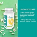 Vegan Life Beslenme - Saf Vitamin C Supplement - Gluten-Free, Non-GMO - Immune Support and White Blood Cell Health - 120 Capsules