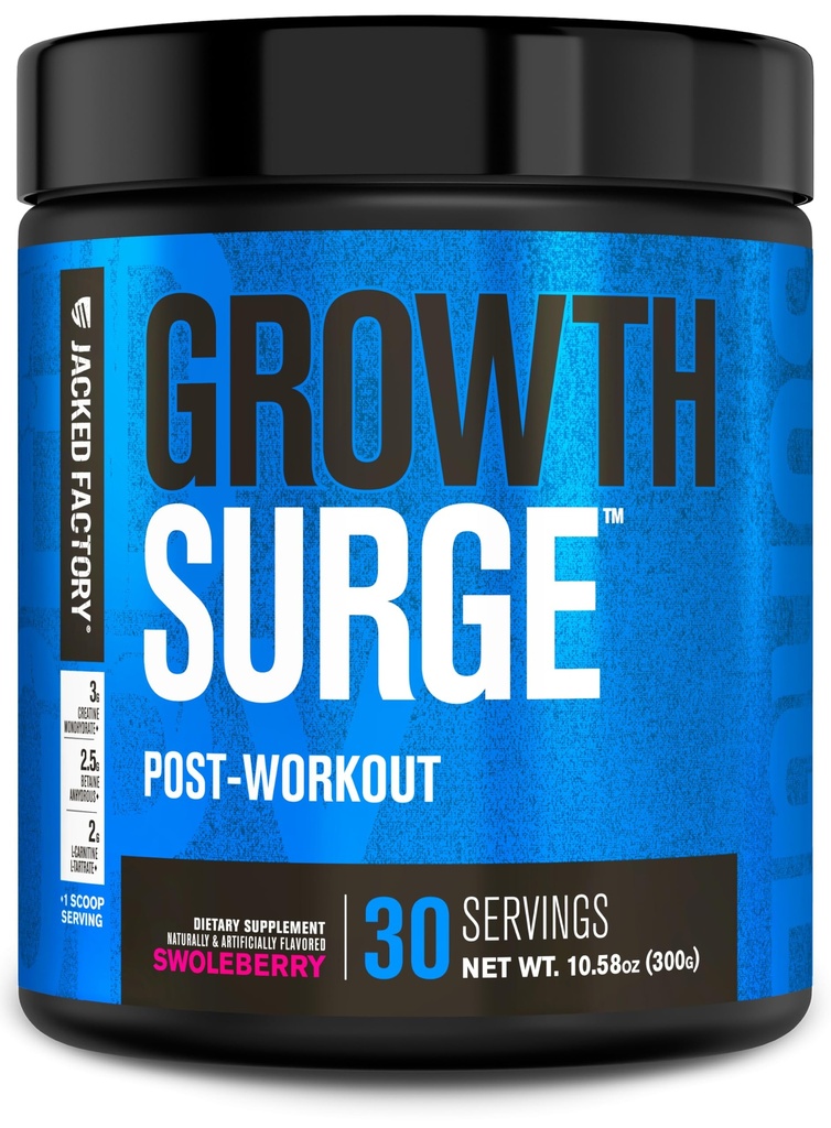 Jacked Factory Büyüme Operasyonları Kreni Post Workout w/L-Carnitine - Daily Muscle Builder & Recovery Supplement with Tinatine Monohidrat, Betaine, L-Carnitine L-Tartrate - 30 Hizmet, Swoleberry