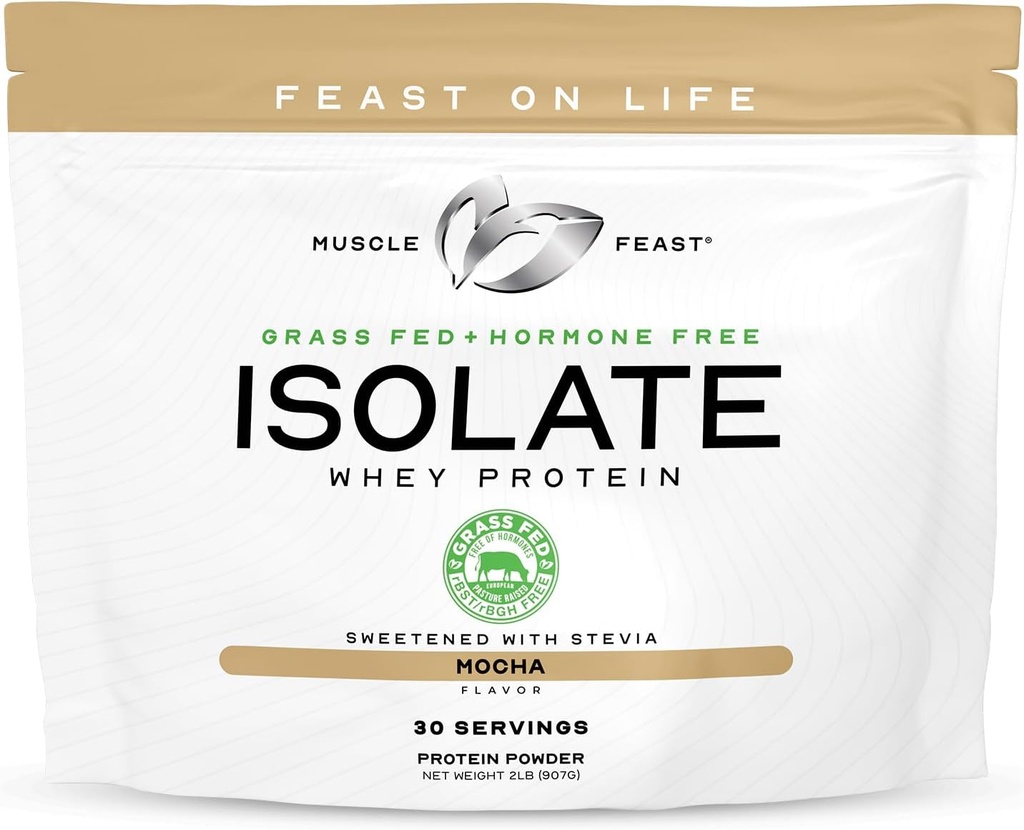 Kasbah Grass-Fed Whey proteini, Tüm Doğal Hormonlar Ücretsiz Pasture Geçici, Erkekler ve Kadınlar için Protein Toz, Temiz, Gluten-Free, Delicious Isolate protein - Mocha, 2lb
