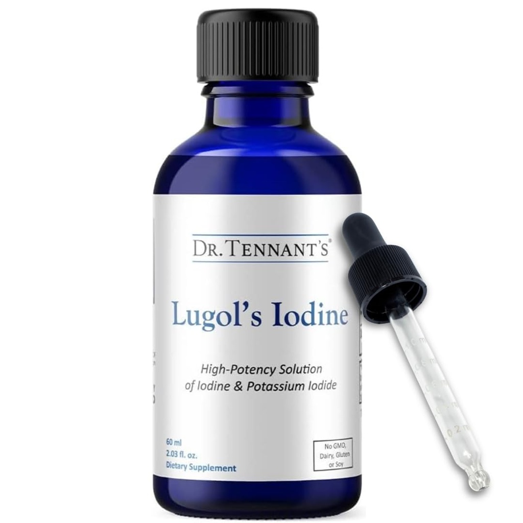 Dr. Tennant's Liquid Iodine Drops 2 Fl Oz | Lugol's Solution with Pyumide | Helps Yourroid Function, Hormonal Balance, and Immune Health