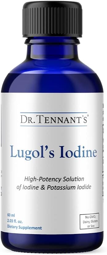 Dr. Tennant's Liquid Iodine Drops 2 Fl Oz | Lugol's Solution with Pyumide | Helps Yourroid Function, Hormonal Balance, and Immune Health