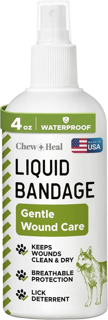 Köpekler için Pet Liquid Bandage - 4 oz Sprey ile - Köpekler için Yara Bakımı Cuts, Yararlar ve Stitches - Breathable and Water
