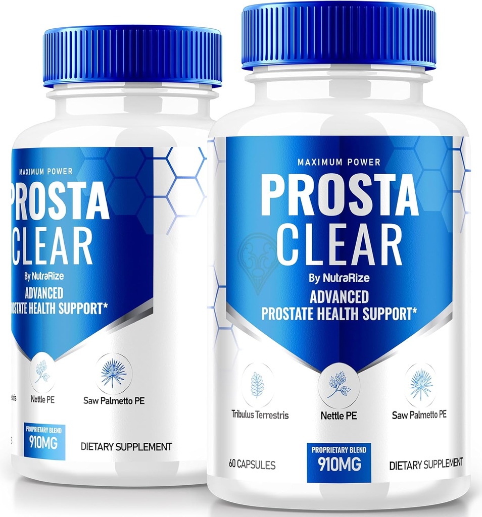 NutraRize (2 Pack) Prosta Clear - Premium Supplement to Support Prostate Heath, All Natural Capsules to Regain Control & for Overall Health, ProstaClear Pills Reviews (120 Capsules)
