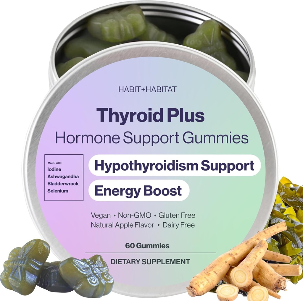 Thyroid Plus Gummies - Ashwaganda, Iodine, Bladderwrack, Kelp, και Schisandra