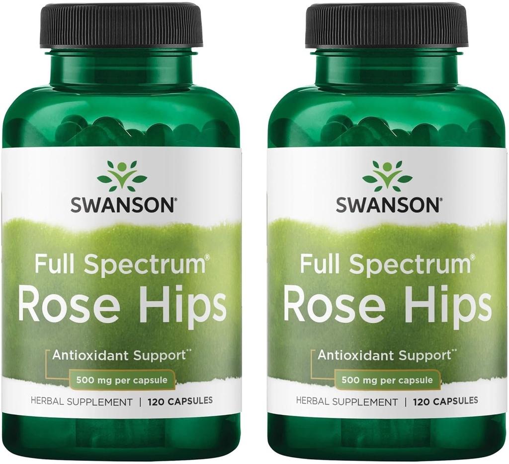 Swanson Rose HIPS - φυτικό συμπλήρωμα Προώθηση του ανοσοποιητικού συστήματος Υγεία & Υγιεινή υποστήριξη βάρους - (120 κάψουλες, 500mg έκαστο) (2 Συσκευασία)