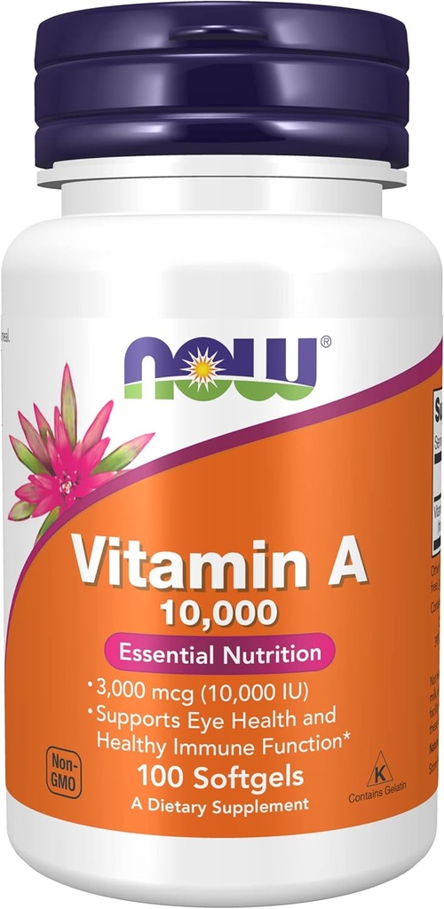 Βιταμίνη Α 10000 IU, 100 Sgels by Now Foods (Συσκευασία 3)