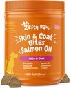 Köpekler için Zesty Paws Salmon Oil, Omega 3 Fish Oil Chews, Dog Antiute Chews, Itch Relief Supplement, 250 Count, Salmon Flavor