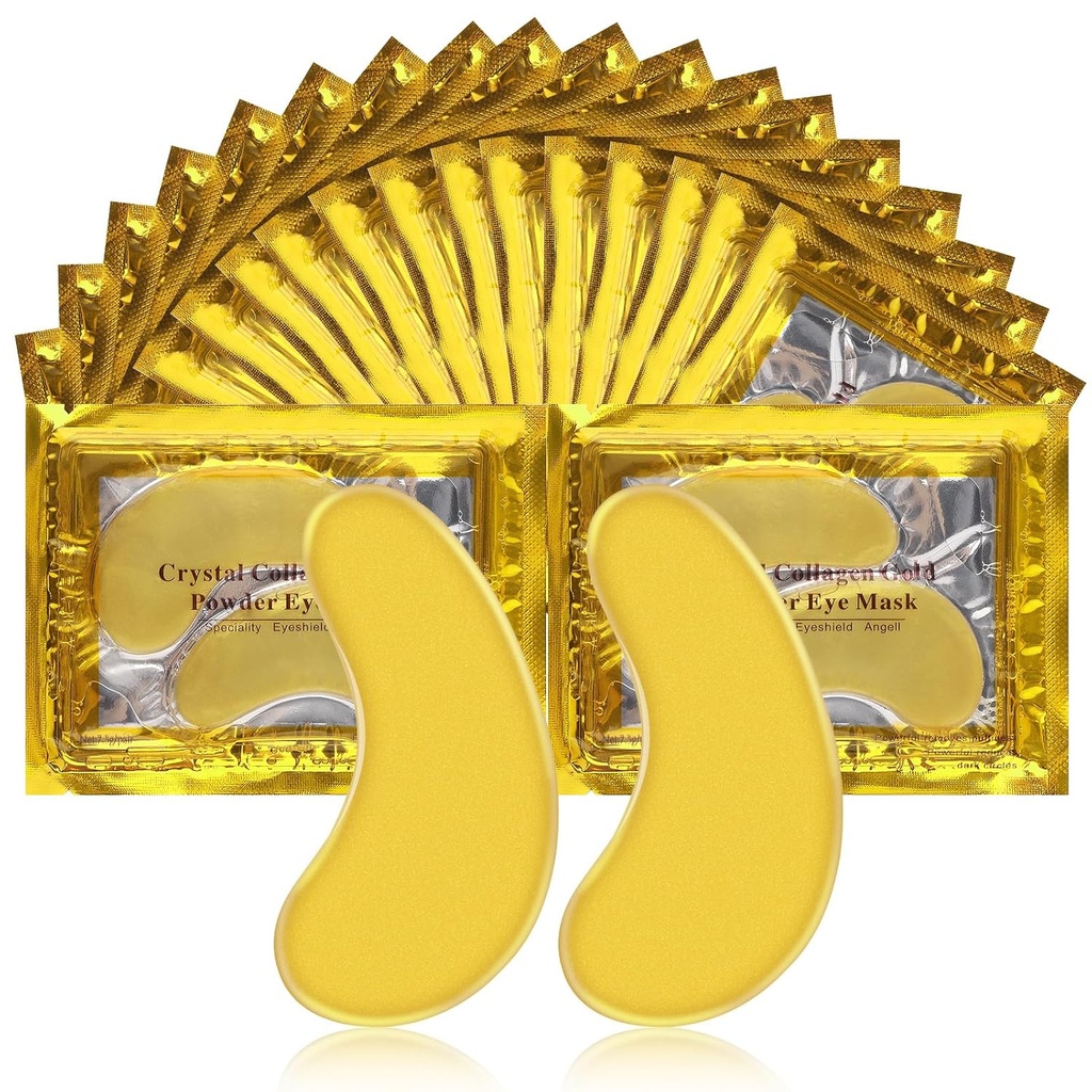 Eye Patches for Puffy Eyes, 20 Pairs Eye Masks for Dark Circles and Puffness 24k Gold Eye Patches with Collagen for Eye Bag Around The Eyes (Eye Patches A)