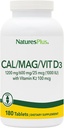 NaturesPlus Ασβέστιο/Μαγνήσιο/Βιταμίνη D3 με βιταμίνη K2 - Υποστηρίζει την υγεία των οστών και του ανοσοποιητικού - χορτοφαγικά, χωρίς γλουτένη - 180 δισκία - 45 εξυπηρετήσεις