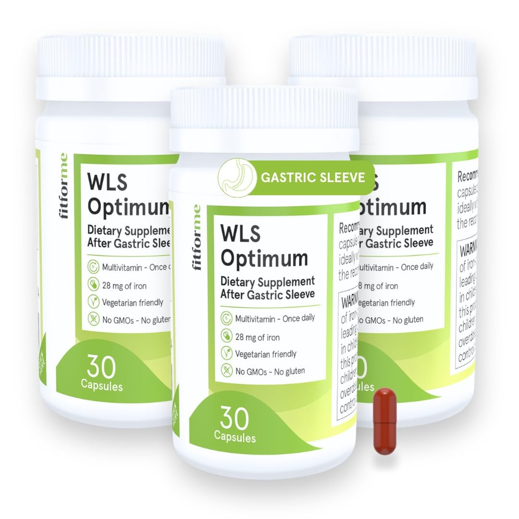 FitForMe Bariatrik Multivitamin, Gastrik Kol Cerrahisi için Teroredildi - One-a-Day Capsule, 3-Month Supply, 90 Kont, Easy-to-Swallow WLS Perfect Capsule, Scientifically Formulated - for Men & Women