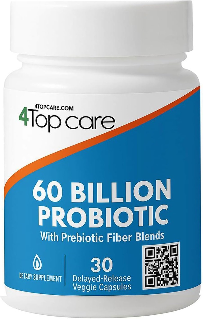 Probiyotiks 60 Milyar CFU - 10 Strains + Organik Prebiyotikler - Immune, Digestive & Gut Health - Supports Occasional Constipation, Diarrhea, Gas & Bloating - for Women & Men (30 Count)