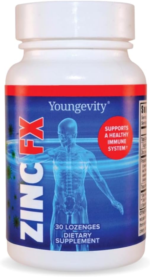 Youngevity Zinc Fx - Zinc + Trace Minerals + Elderberry + Astragalus - Ανοσοποιητική Υποστήριξη Μασώμενο - Εξαιρετικά Απορροφήσιμο - Νοστιμότατο - 30 Lozenges (Pack of 4)