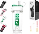 Protein Shakes için Litex Shaker Şişeler, 26oz Blender Pre-Workout için 26oz Blender Shaker Şişe, Straw ile Shaker Cups, Protein Tozu için Fertan Mixer Şişeler, Kupası Fırça ve Talimatlar (Beyaz)