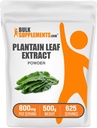 BulkSupplements.com Plantain Leaf Extract Toz - Plantain Leaf Supplement, Plantain Leaf Toz - Herbal Supplement, Gluten Free, 800 mg per Service, 500g (1.1 lbs) (Pack of 1)