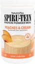 NaturesPlus SPIRU-TEIN Shake - Ροδάκινα & Κρέμα Γεύσης - 1.1 lbs, Spirulina Protein Powder - Αντικατάσταση γεύματος με βάση το φυτό, Βιταμίνες & Ορυκτά για την Ενέργεια - Χορτοφαγικά, Χωρίς Γλουτένη - 15 Σερβιέτες