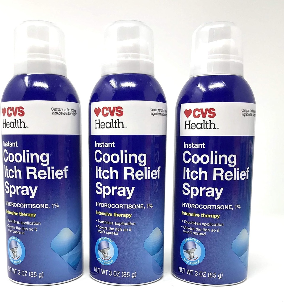 CVS Instant Soğutma Itch Relief Sprey Hydrocortisone% 1 Yoğun Terapi 3 Oz (3 Pack)