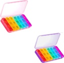 ASprink Pink ve Mor Pill Organizer 3 Times bir gün - Haftalık Pill Box 3 Times a Day - Daily Pill Box 7 Day Medicine Organizer, Büyük Pill Case Pill Box 3 Times a Day, Travel Pill Organizer,