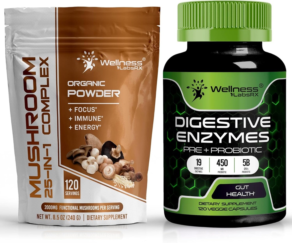 WELLNESS LABSRX Mushroom Toz 2000 mg - Probiyotikler ve Prebiyotiklerle Enzimler