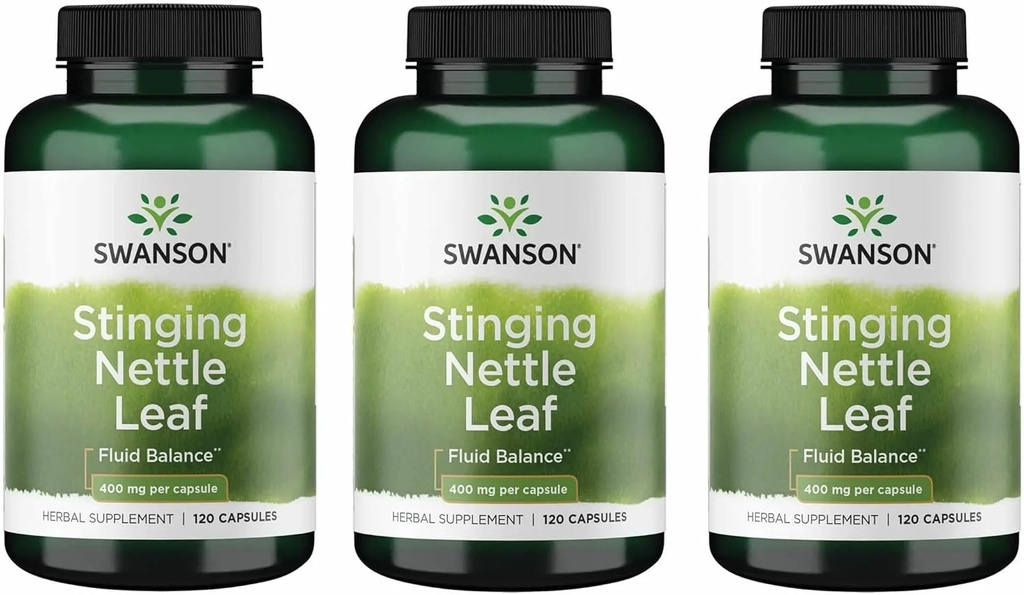 Swanson Sting Nettle Leaf (Urtica Dioica) - Herbal Supplement Urinary Tract & Respiratory Health Support - Mayıs Sağlıklı Akışı Destekleyebilir - (120 Capsules) (3 Paket)
