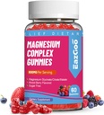 Magnezyum Gummies 800 mg - D3, C, B6, B12 & çinko Kompleksi Magnezyum Glycinate, Citrate & Malate, Magnezyum Gummies for Muscle, Mood & Energy, Vegan 60 Counts