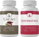 PURE Αρχική ΣΥΣΤΑΤΙΚΑ Cacao & Resveratrol Capulse (100 κάψουλες το καθένα), Δεν Πρόσθετα ή πληρωτικά, Εργαστήριο Επαληθευμένο