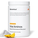 Momentous Vital Aminos Powder Supplement - BCAA & EAA - Tropical Punch - NSF Certified for Sport - GMO- & Gluten-Free - 30 Σερβιέτες - Πακέτο Μαΐου Βάρυ