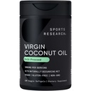 Sports Research® Organic Coconut Oil Capsules 3000MG - Cold Pressed Extra Virgin Coconut Oil with Medium Chain Triglycerides (MCTs) - Vegan Dostu & Non-GMO Doğrulandı - 120 Softgels