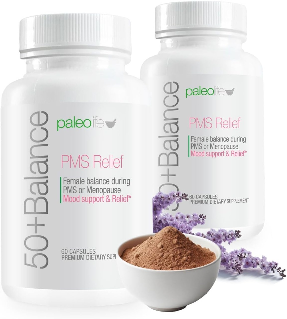 50+ Denge Premium Supplement, PMS Relief. PMS veya Menopause sırasında kadın dengesi. Mood Support & Relief. 60 Capsules (2-Pack)