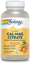 Solaray Cal-Mag Citrate Plus D-3 & K-2 Orange Chewables | 90 Count