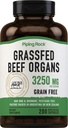 Piping Rock Grass Fed Beef Organları | 3250 mg | 200 Capsules | Liver, Kidney, Pancreas, Heart, Spleen Supplement | Non-GMO, Gluten Free