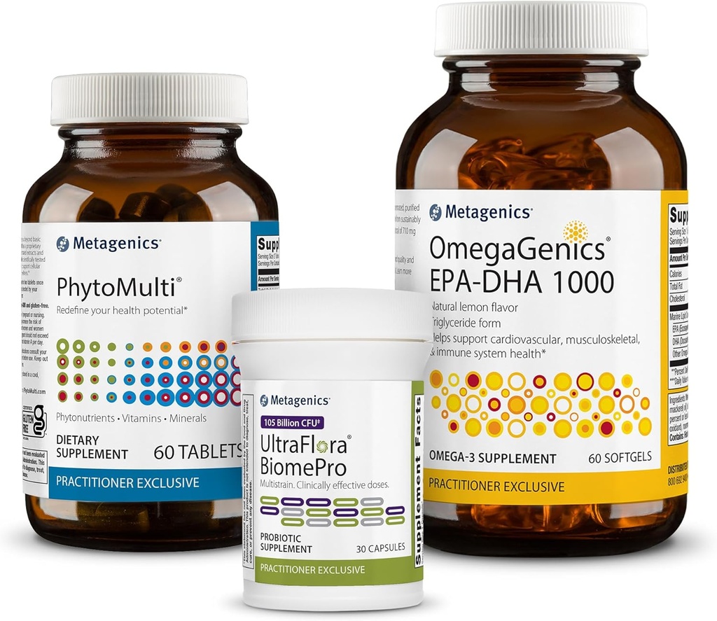 Μεταγονική PhytoMulti - 60 δισκία, OmegaGenics EPA- DHA 1000- 60 Softgels, και UltraFlora BiomePro - 30 κάψουλες
