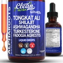 Tongkat Ali Liquid Drops Shilajit, Ashwagandha, Turkesterone, Fadogia Agrestis, Magnezyum, İrlandalı Deniz Moss ve çinko Herbal Supplement Temiz Nutra