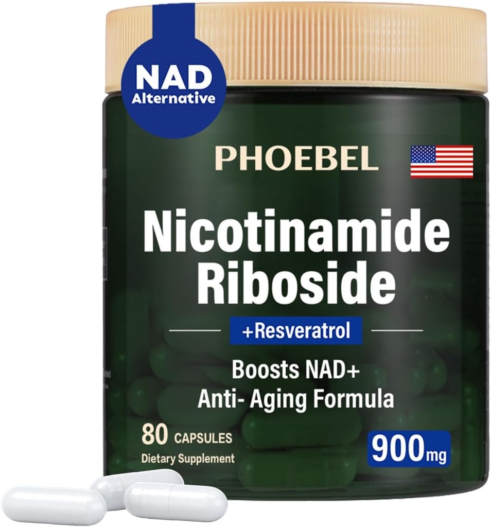 Yeni Supplement Nicotinamid Riboside Resveratrol-900 mg, Erkekler ve Kadınlar için Tamam (80 Capsules)