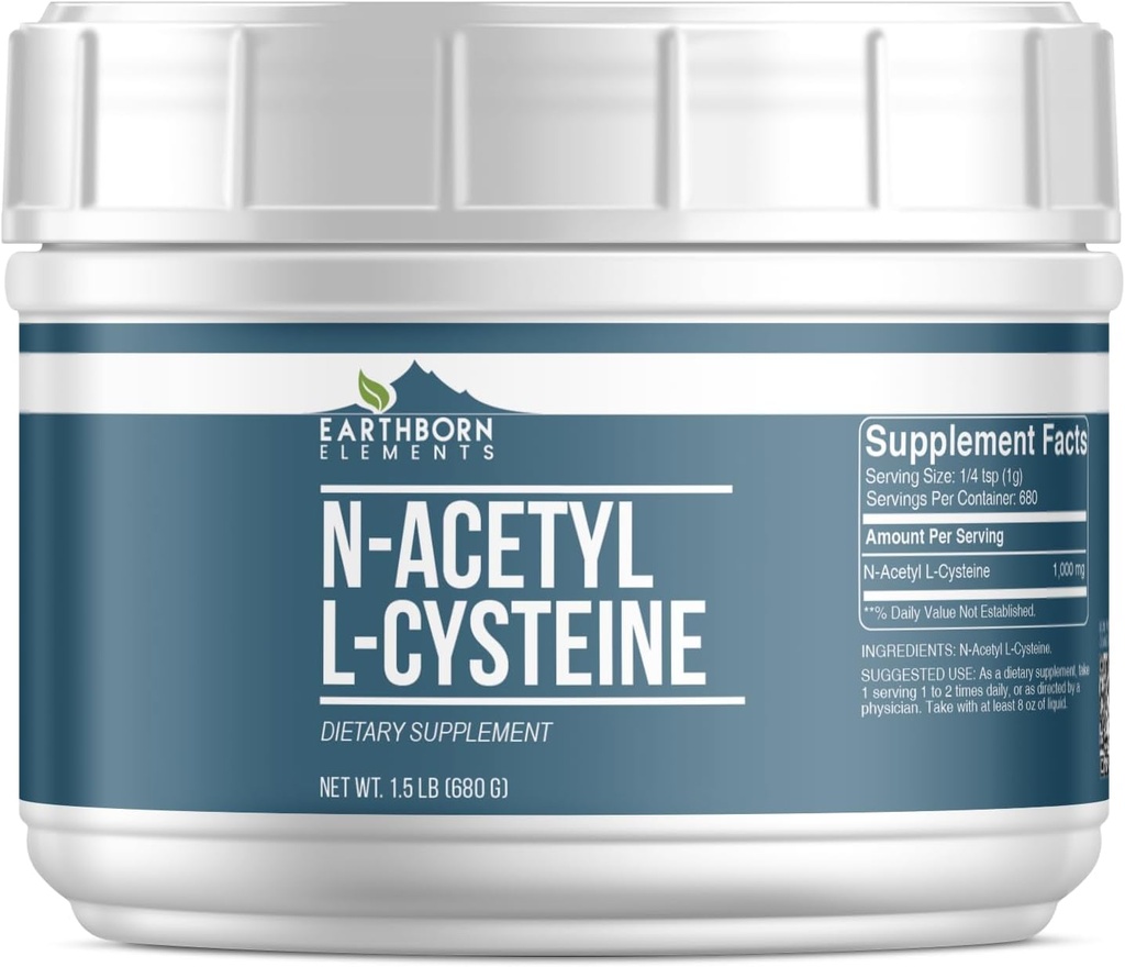 Earthborn Elements N-Acetyl L-Cysteine (1.5 lb), Diyet Supplement, Resealable Tub