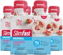 SlimFast Meal Change Shake, Original Strawberries & Cream, Kilo kaybı için Protein içmeye hazır 10g, 11 Fl. Oz Şişe, 4 Kont (Packing May Vary)