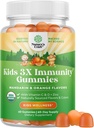 Natures Craft Organic Kids Immune Support Gummies - Vegan Organik Vitamin D Gummies for Kids with Vitamin C and çinko for Immunity - D3 çinko ve C Gluten Free & Non GMO (60 hizmet)