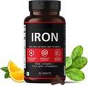 C, Folic Acid & Vitamin B12 ile Kadınlar ve Erkekler için Demir Supplement - Demir Tabletleri Enerjiye Yardımcı Olabilir - 60 Veg Tabletler