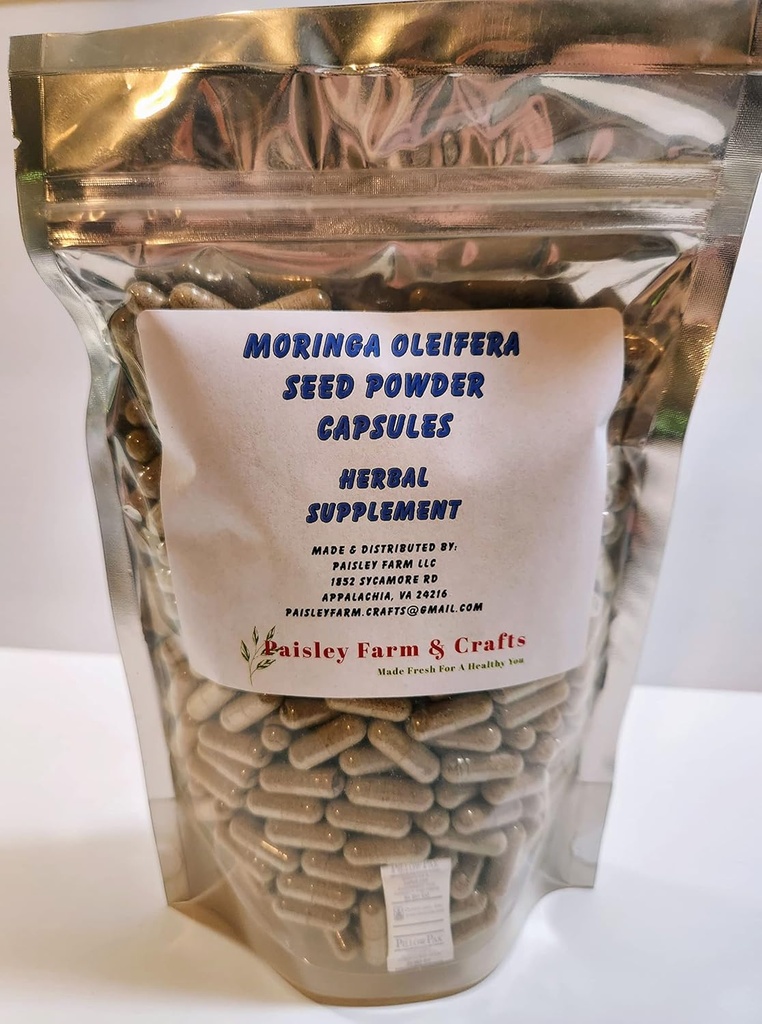 Moringa Oleifera Κάψουλες σκόνης σπόρων (500) Made Fresh on Demand!
