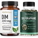 Sulforaphane Kompleksi 200 mg DIM Supplement for Advancedd Estrogen Balance for Women | Advanced Microbeadlet Technology Hormon Dengesi (60 Hizmet) Diindolylmethane Capsules (120 Hizmet) ile