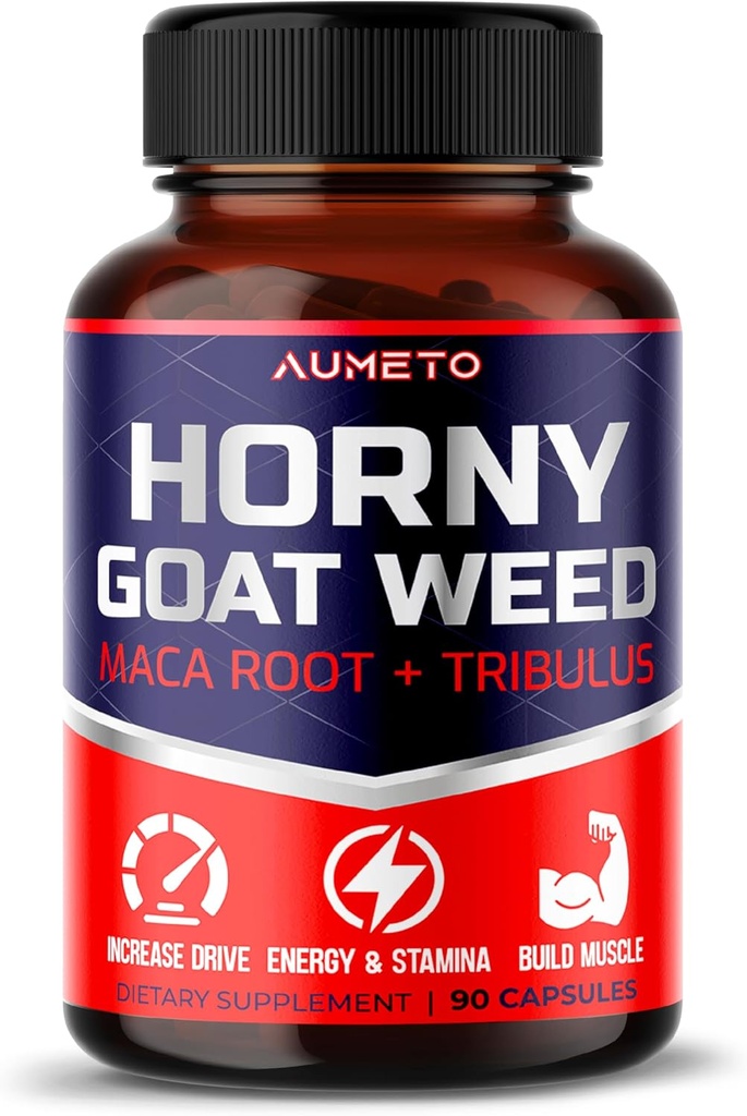 Horny Goat L-Arginine Tribulus Terrestris Maca Root Tongkat Ali - Erkek Enerji, Güçlü ve Hafıza Desteği (90 Kont)