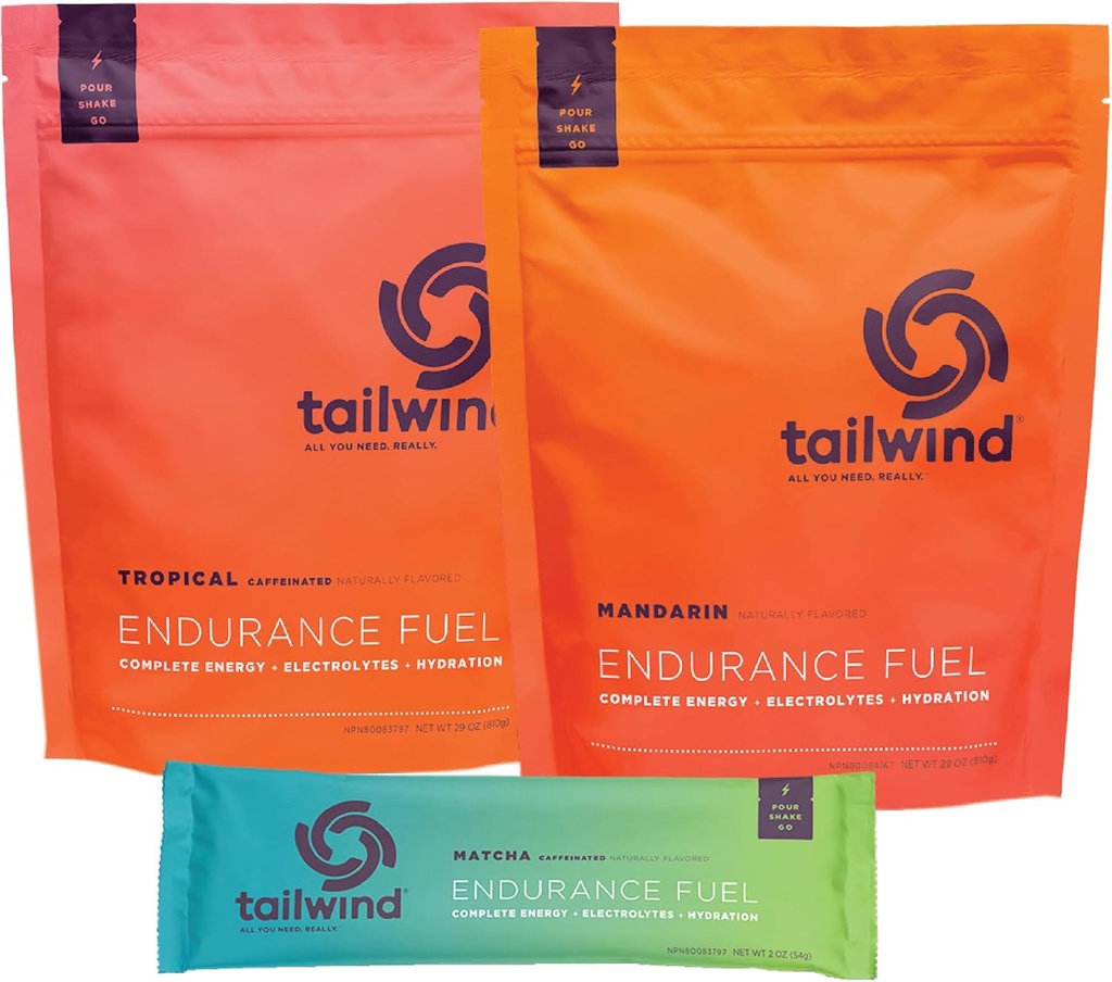 Tailwind Beslenme Grab-and-Go Endurance Yakıt Hydration Packets Sche with Endurance Yakıt Toz ve Caffeinated Endurance Yakıt Tozu