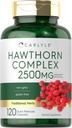 Carlyle Hawthorn Berry Kompleksi 2500 mg Capsules | 120 Kont | Türlü Toz | Erkekler ve Kadınlar | No-GMO & Gluten Ücretsiz Supplement Supplement