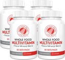 Silver Fern Whole Food Daily Multi w/Trace Mineral Örtüsü - 4 Şişe - 60 Vegicaps Her - 120 Gün Supply - Natural, Non-GMO, Vegan, Multivitamin - Zero S Sentetiks